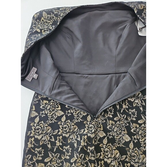 Vera Wang Black & Gold Metallic Brocade Party Cocktail Dress Size 2 Gorgeous! - Picture 11 of 16